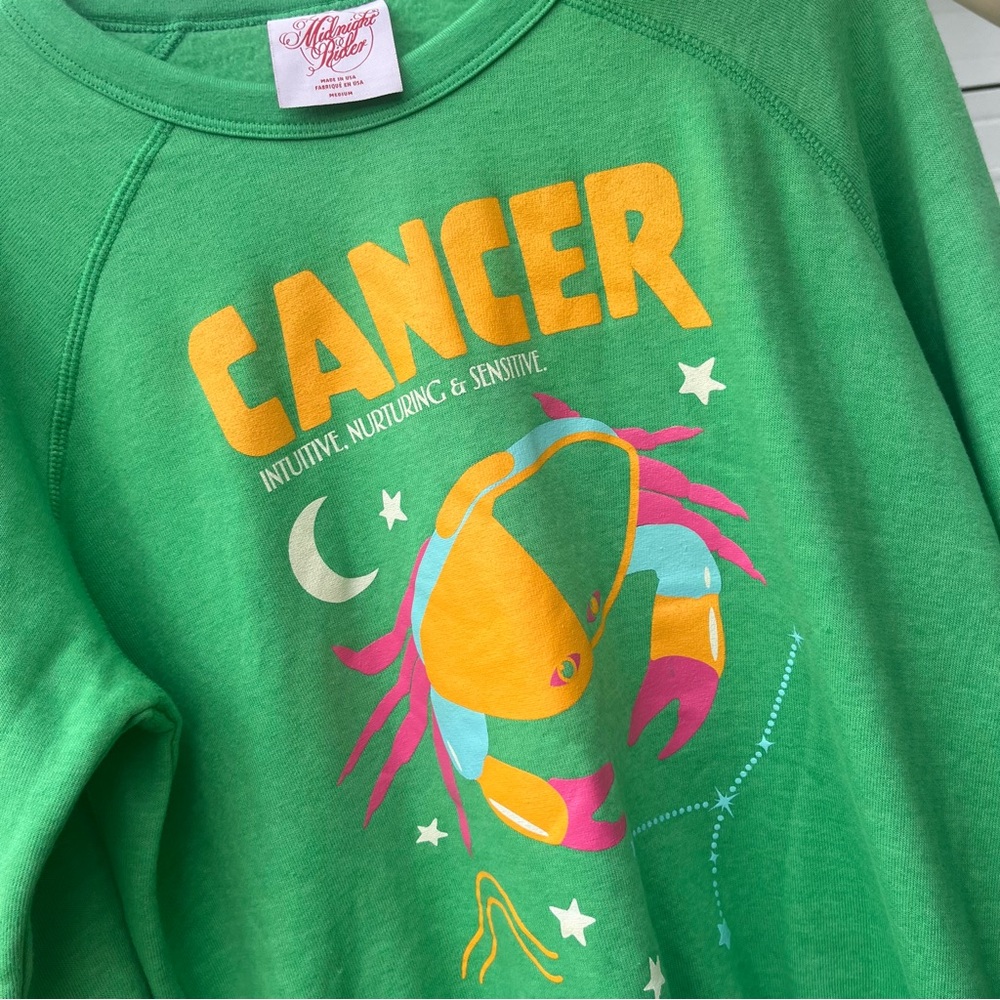 Midnight Rider green pullover hoodie cancer zodiac